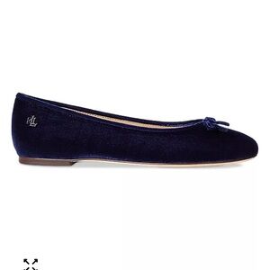 Ralph Lauren Women's Navy Blue Velvet Flats